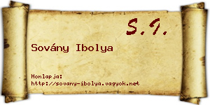 Sovány Ibolya névjegykártya